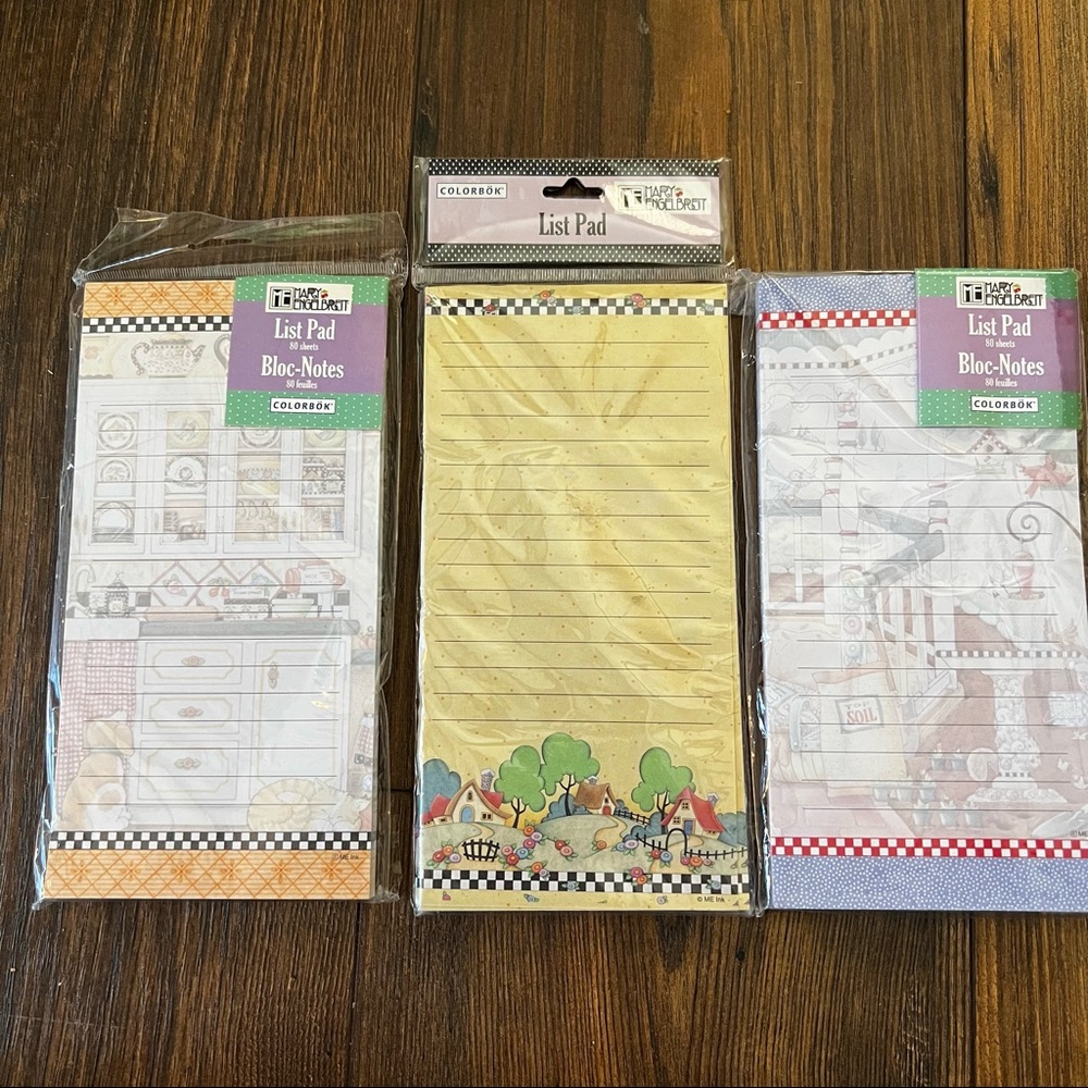 Mary Engelbreit Magnetic Listpads, Set of 3, 80 Sheets each